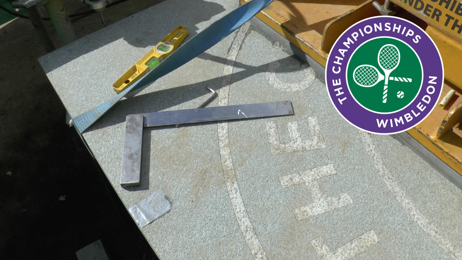 Wimbledon logo set in stone Wimbledon logo set in stone